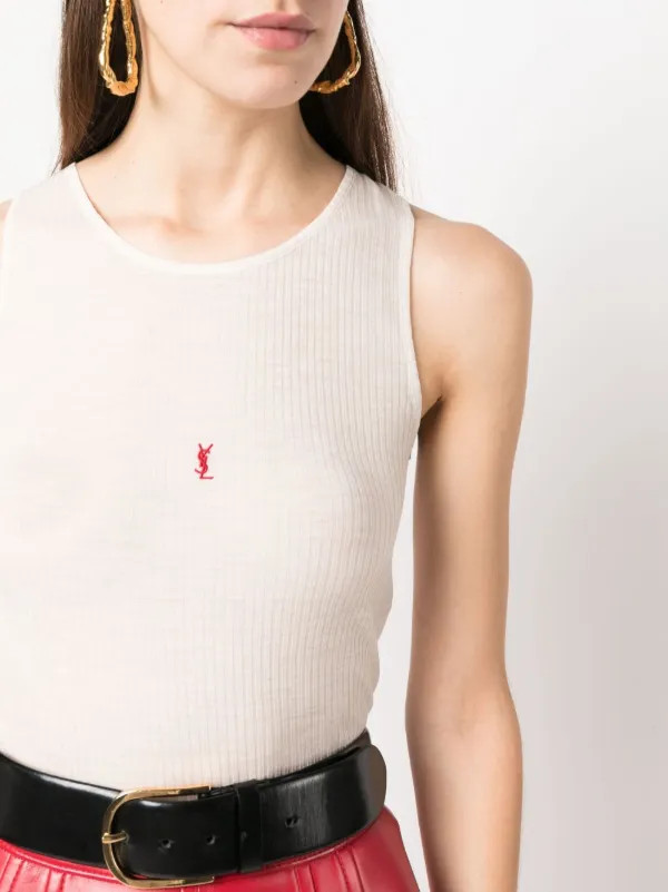 logo-embroidered wool tank top | Farfetch Global