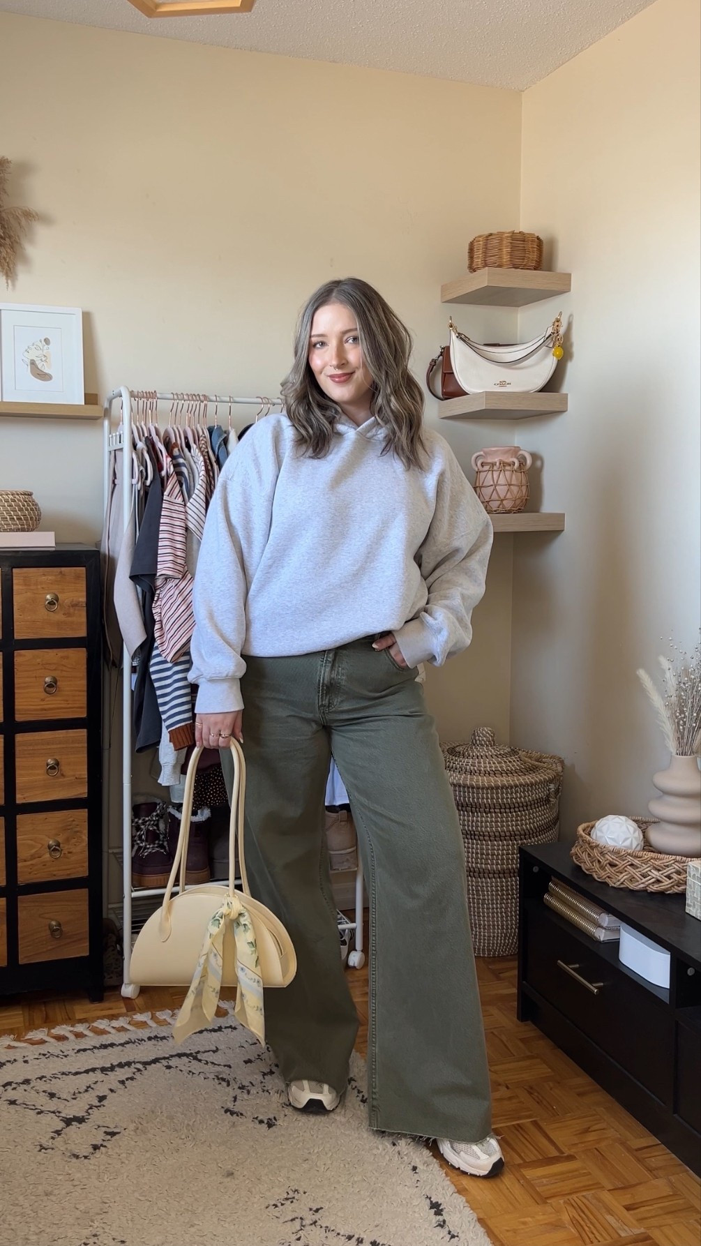 Code SPRINGAF for extra 15% off at Abercrombie! Wearing 32 long in the jeans & I cut the hem for a custom length. Sized up to XL in the grey hoodie for an oversized fit. New Balance sneakers run a little big, I’m a 9.5-10 and wear a 9. Butter yellow shoulder bag and scarf are from Old Navy, Canadian links are under similar products

#LTKjeans #LTKmidsize #LTKsale