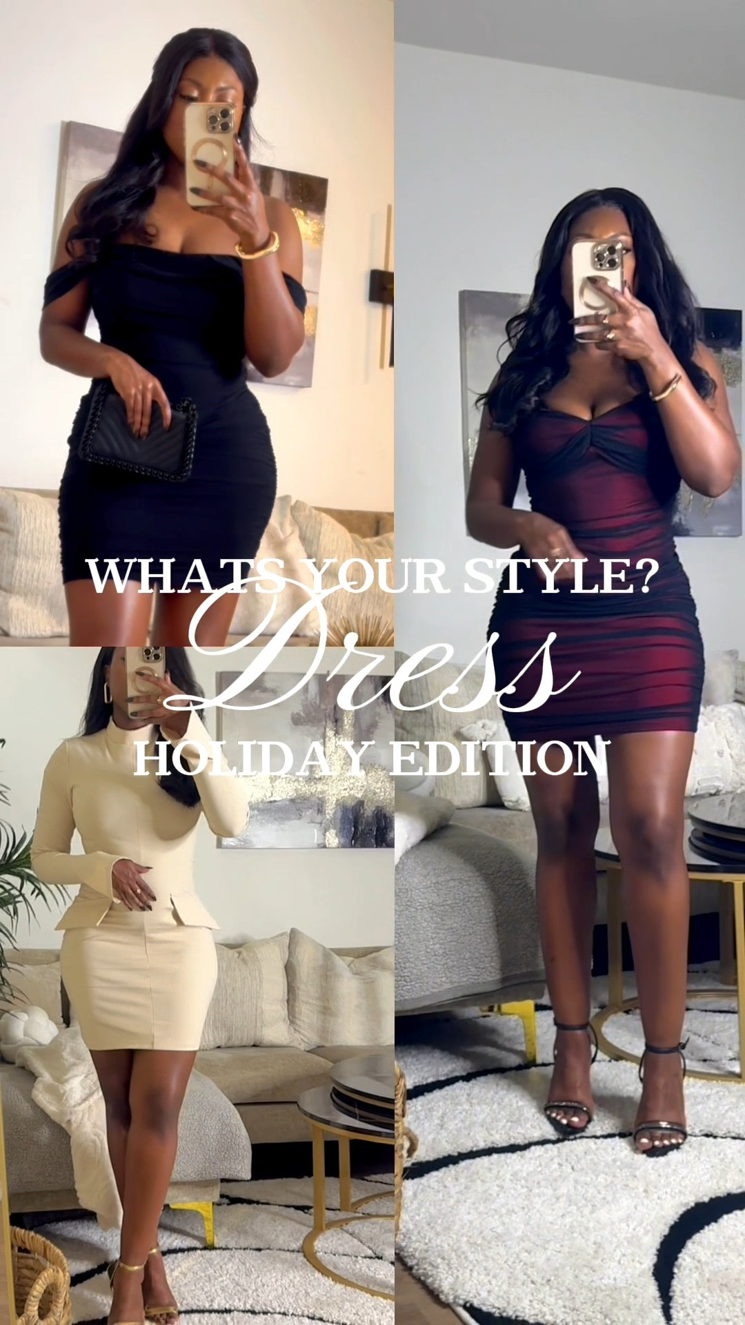 Which one are you choosing?  ✨ #holidaypartydress #fallfashion #partydress #ootd 

#LTKHoliday #LTKFindsUnder50 #LTKStyleTip