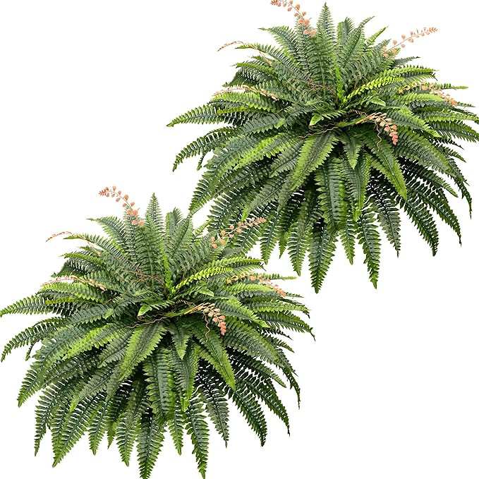 CQURE 108 Branches Fake Ferns Artificial Plants Large, 50" Set of 2 Artificial Boston Ferns Faux ... | Amazon (US)