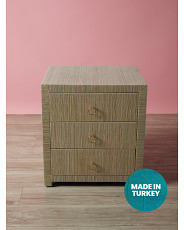 22x24 Quinn Raffia Wrapped 3 Drawer Nightstand | HomeGoods