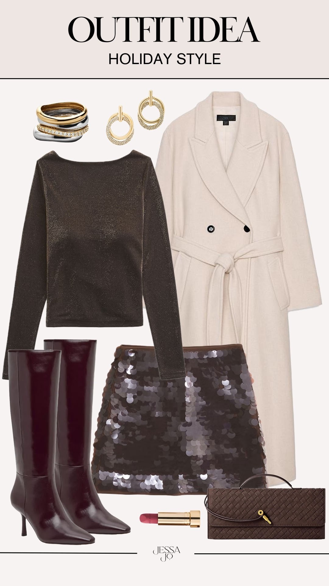 Chic holiday style. Holiday party outfit idea. Abercrombie holiday party outfit. Sequin skort. Shimmer open back top. Brown holiday outfit  

#LTKFindsUnder100 #LTKSeasonal #LTKHoliday