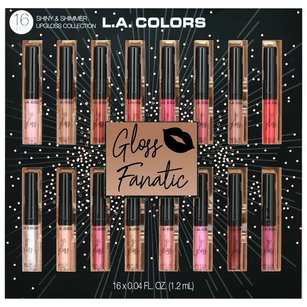 ($32 Value) L.A. COLORS Cosmetics Limited Edition Holiday Gloss Fanatic Lipgloss Collection Gift ... | Walmart (US)