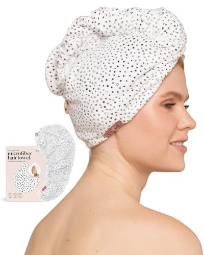 Kitsch Microfiber Hair Towel Wrap for Women - Anti-Frizz Quick Dry Towel, Super Absorbent Microfiber Towel for Hair, Hair Drying Towel Wrap, Hair Towels, Hair Turban Towel for Wet Hair - Micro Dot | Amazon (US)