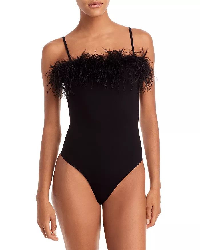 AQUA Feather Trim Sleeveless Bodysuit - 100% Exclusive Back to Results -  Women - Bloomingdale's | Bloomingdale's (US)