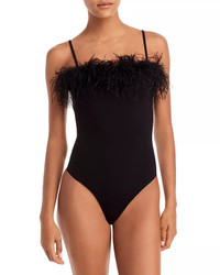 Click for more info about AQUA Feather Trim Sleeveless Bodysuit - 100% Exclusive Back to Results -  Women - Bloomingdale's