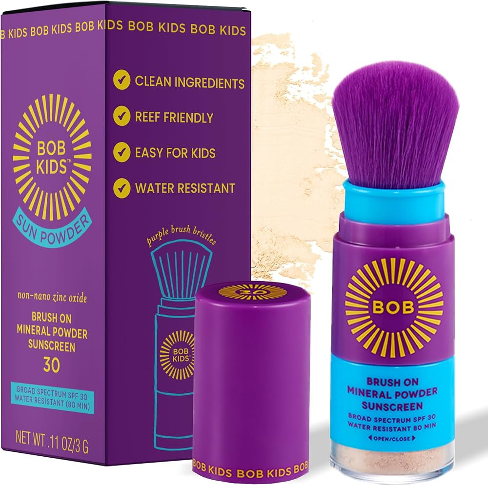 Amazon.com: BOB KIDS SPF 30 Brush On Mineral Powder Sunscreen, Broad Spectrum Protection, Water R... | Amazon (US)