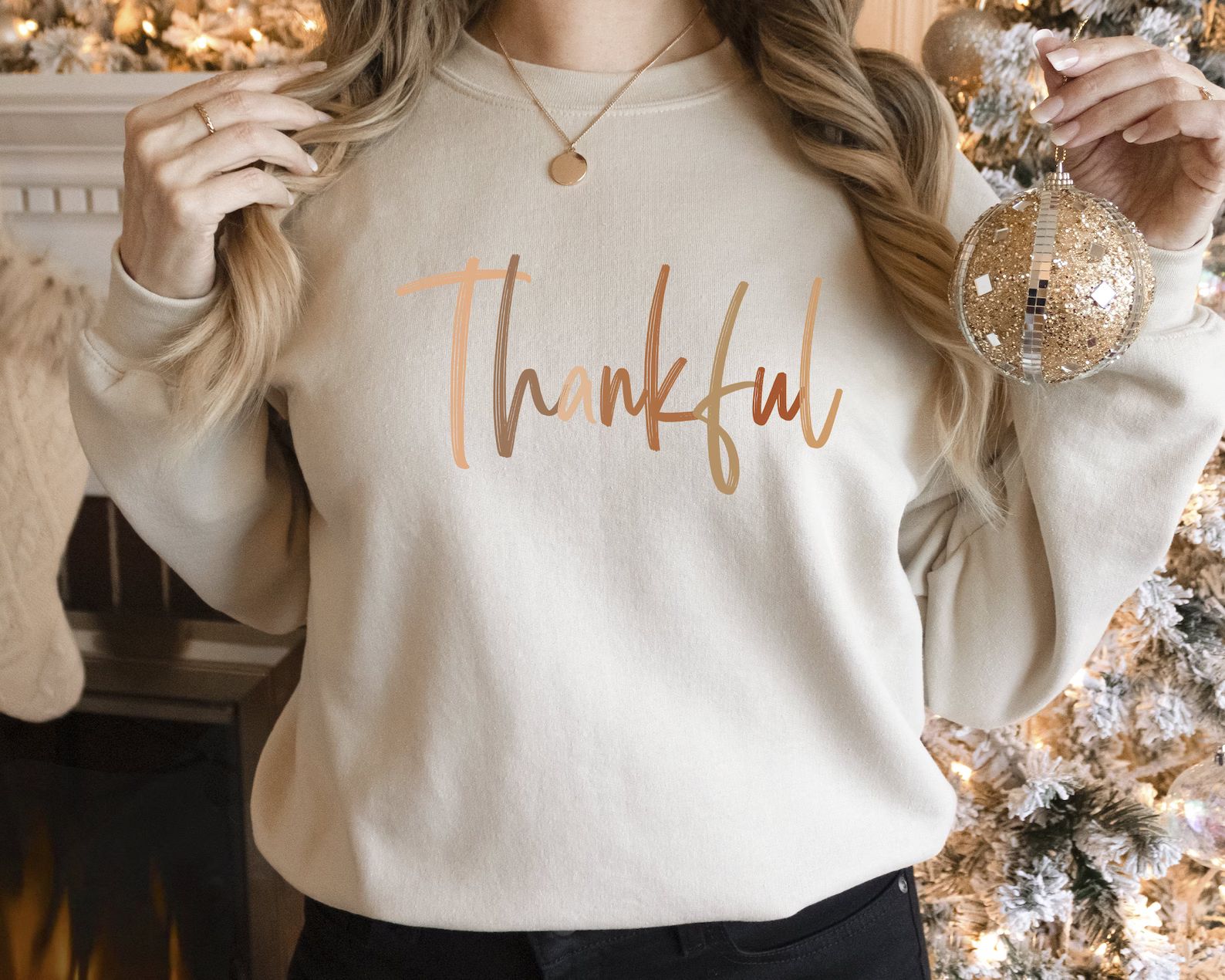 Thankful Sweatshirt Thanksgiving Crewneck Cute Thanksgiving - Etsy | Etsy (US)