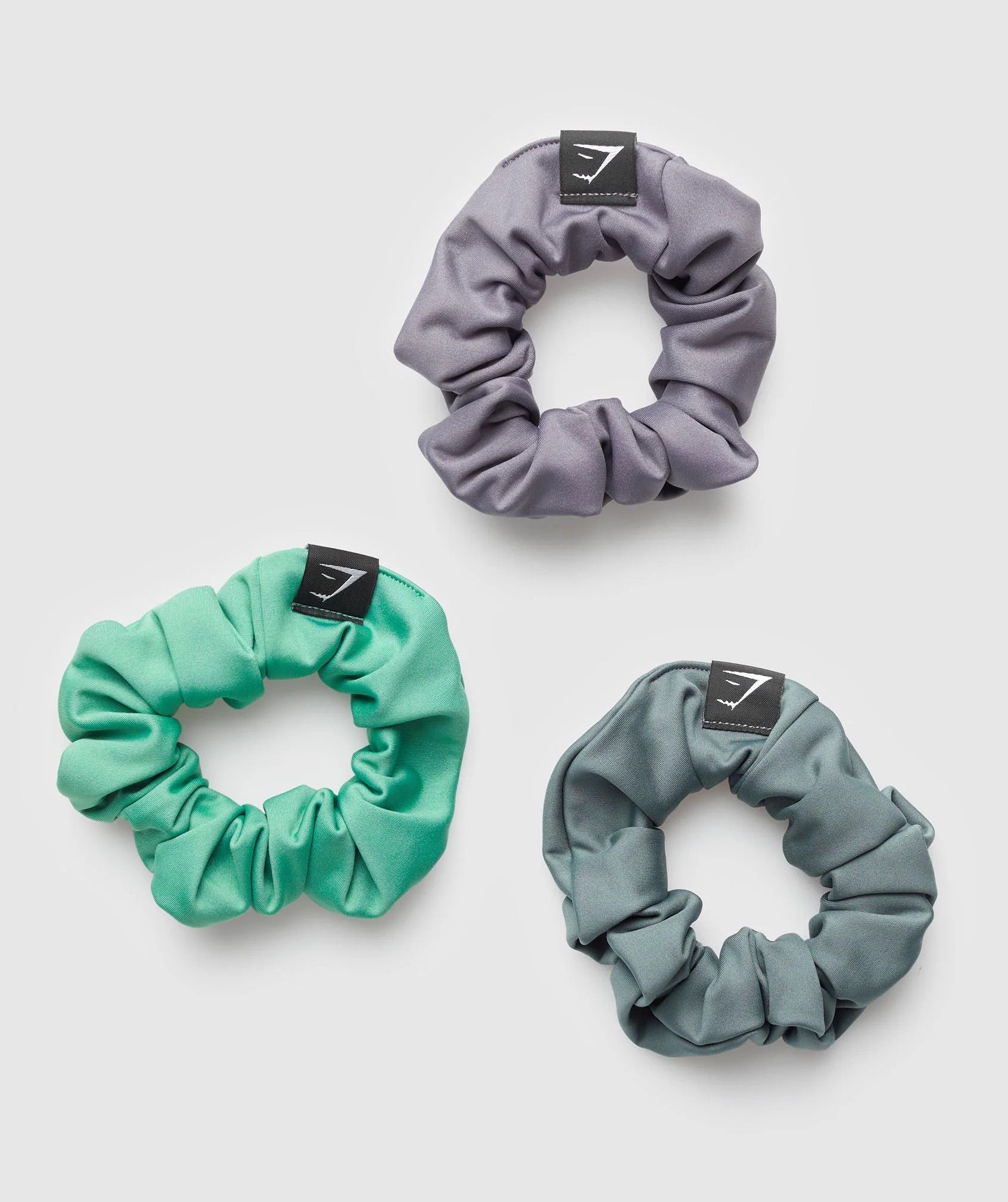 Gymshark Scrunchies 3pk - Fog Purple/Cargo Teal/Lagoon Green | Gymshark CA