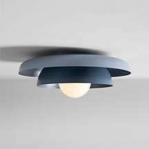 Nello Mist Blue and Slate Blue Metal Saucer 18" Kids Flush Mount Ceiling Light + Reviews | Crate ... | Crate & Barrel