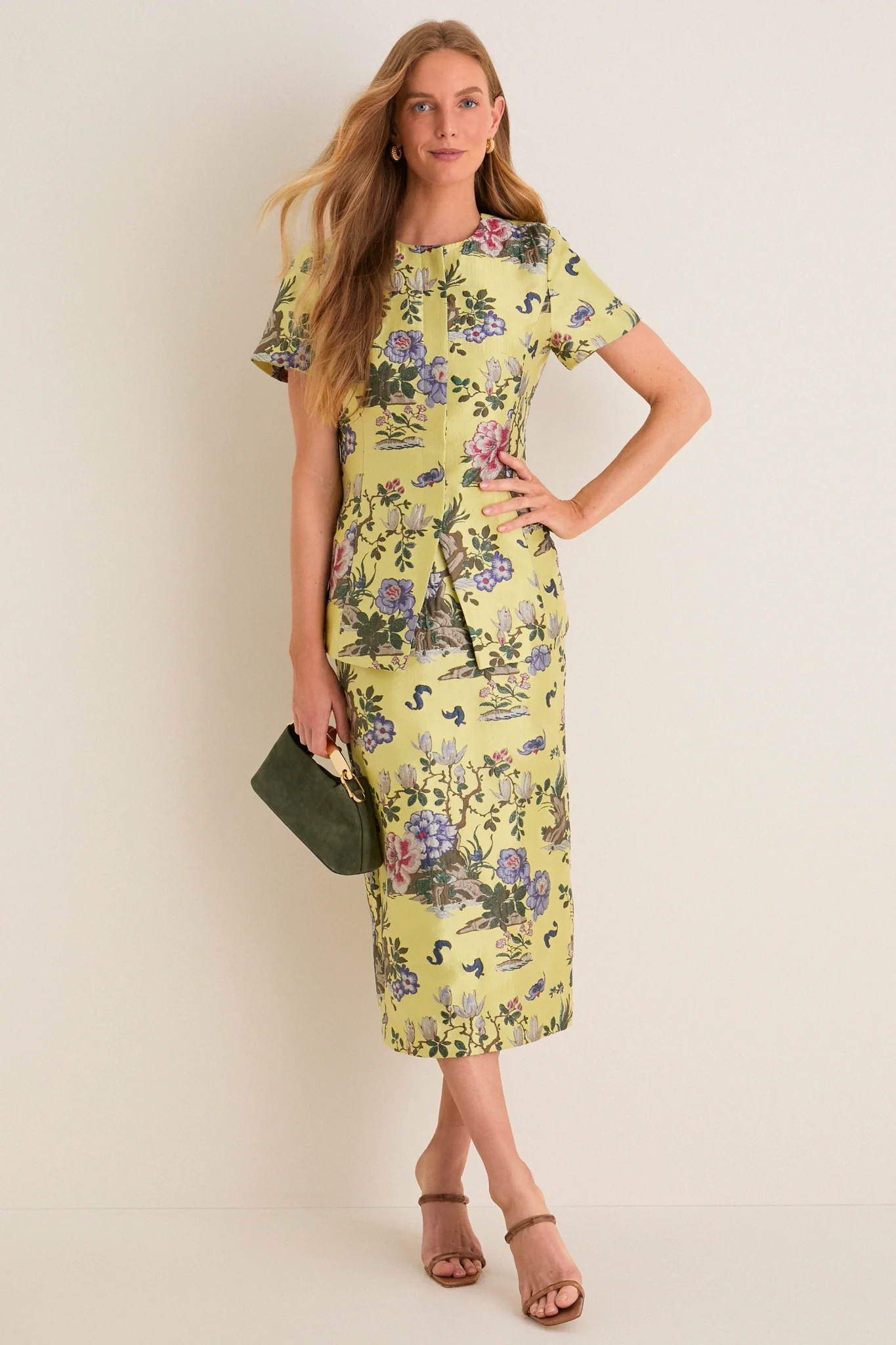 Gilded Chinoiserie Jacquard Ellington Skirt | Tuckernuck (US)