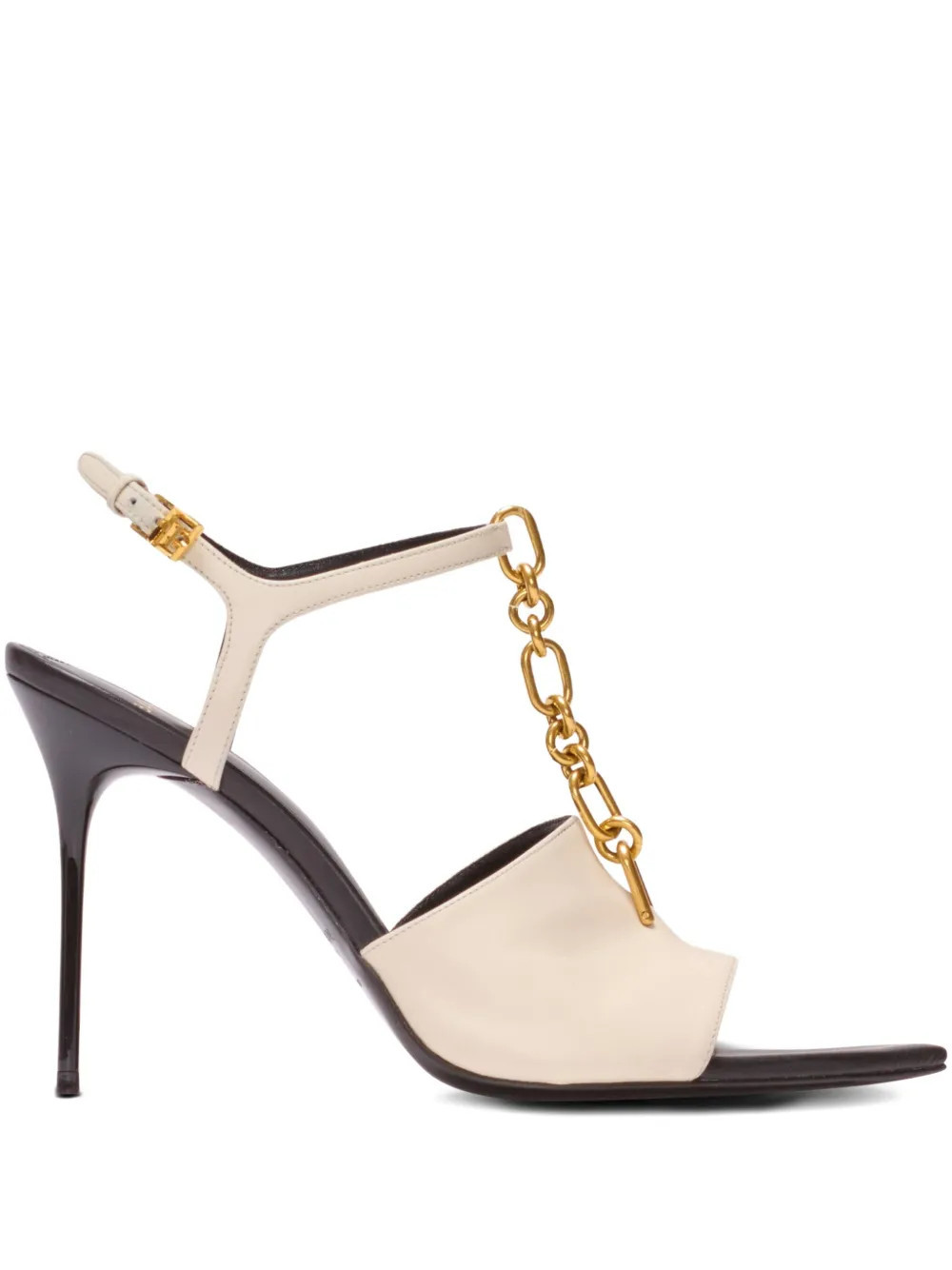 Balmain Sync leather heeled sandals - Neutrals | Farfetch Global