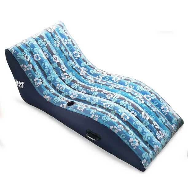 Aqua Ultra-Cushioned Unisex Blue Pool Lounge and Pool Float - Walmart.com | Walmart (US)