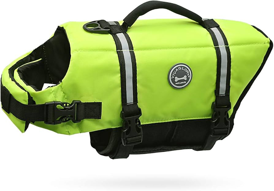 VIVAGLORY Ripstop Dog Life Jacket for Small Medium Large Dogs Boating, Dog Swimming Vest with Enh... | Amazon (US)