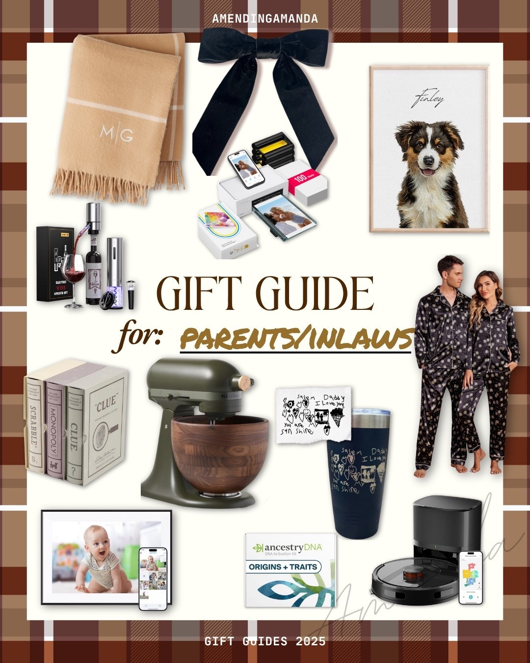 Gift Guide for Parents/In-Laws 🍷

Personalized gifts, matching PJs, board game, dna kit, digital frame, mixer, kitchen, wine, photo printer 

#LTKHome #LTKHoliday #LTKGiftGuide