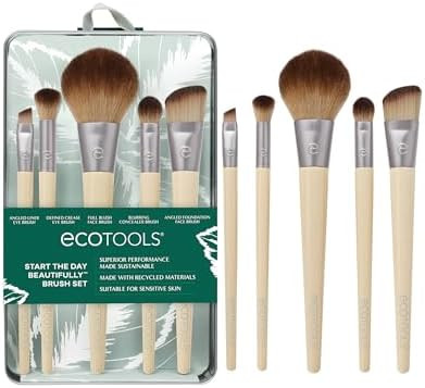 EcoTools Makeup Brush Set for Eyeshadow, Foundation, Blush, and Concealer with Bonus Storage Case... | Amazon (US)
