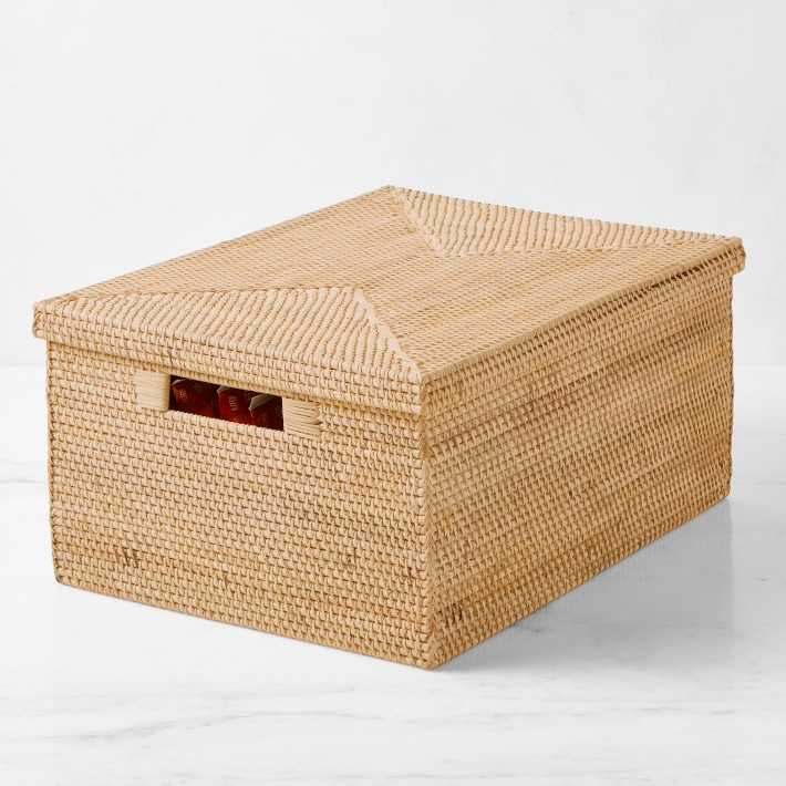 Hold Everything Rattan Lidded Baskets | Williams-Sonoma