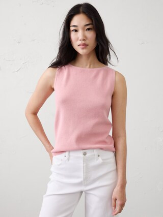 Cotton Boatneck Sweater Tank | Banana Republic Factory