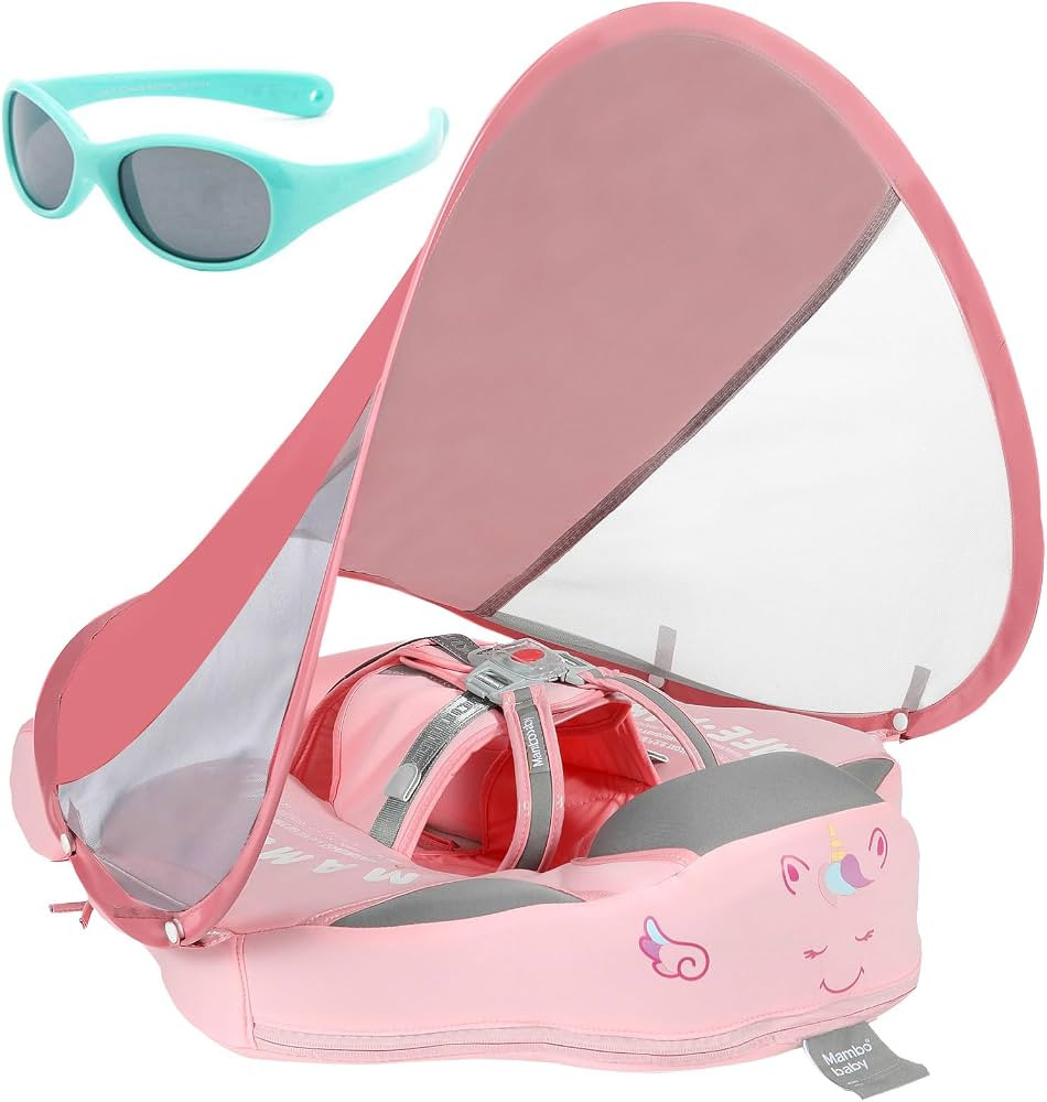 Mambobaby Float with Canopy and Tail New Upgraded Non-Inflatable Baby Pool Float Mambo Float Swim... | Amazon (US)