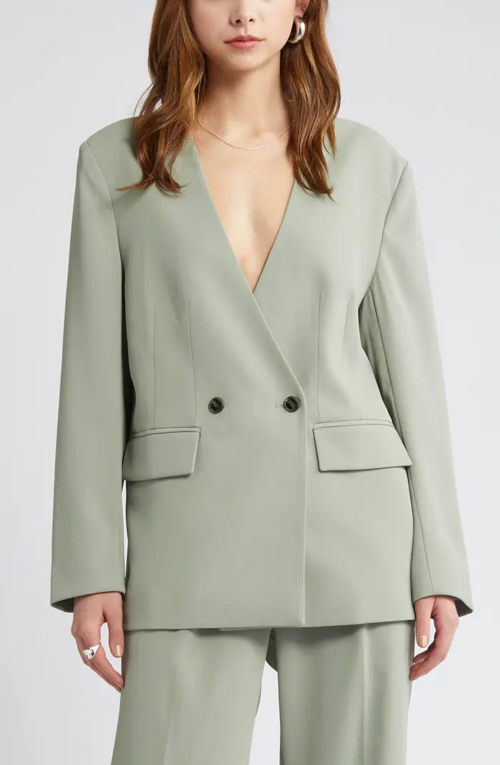 Collarless Double Breasted Blazer | Nordstrom