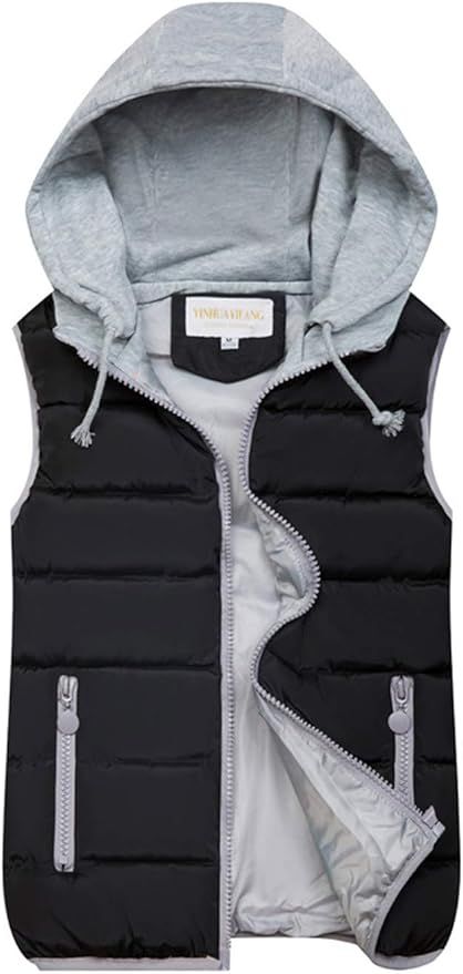 Gihuo Women's Puffer Vest Zip Up Quilted Padded Winter Sleeveless Hooded Vest Gilet | Amazon (US)