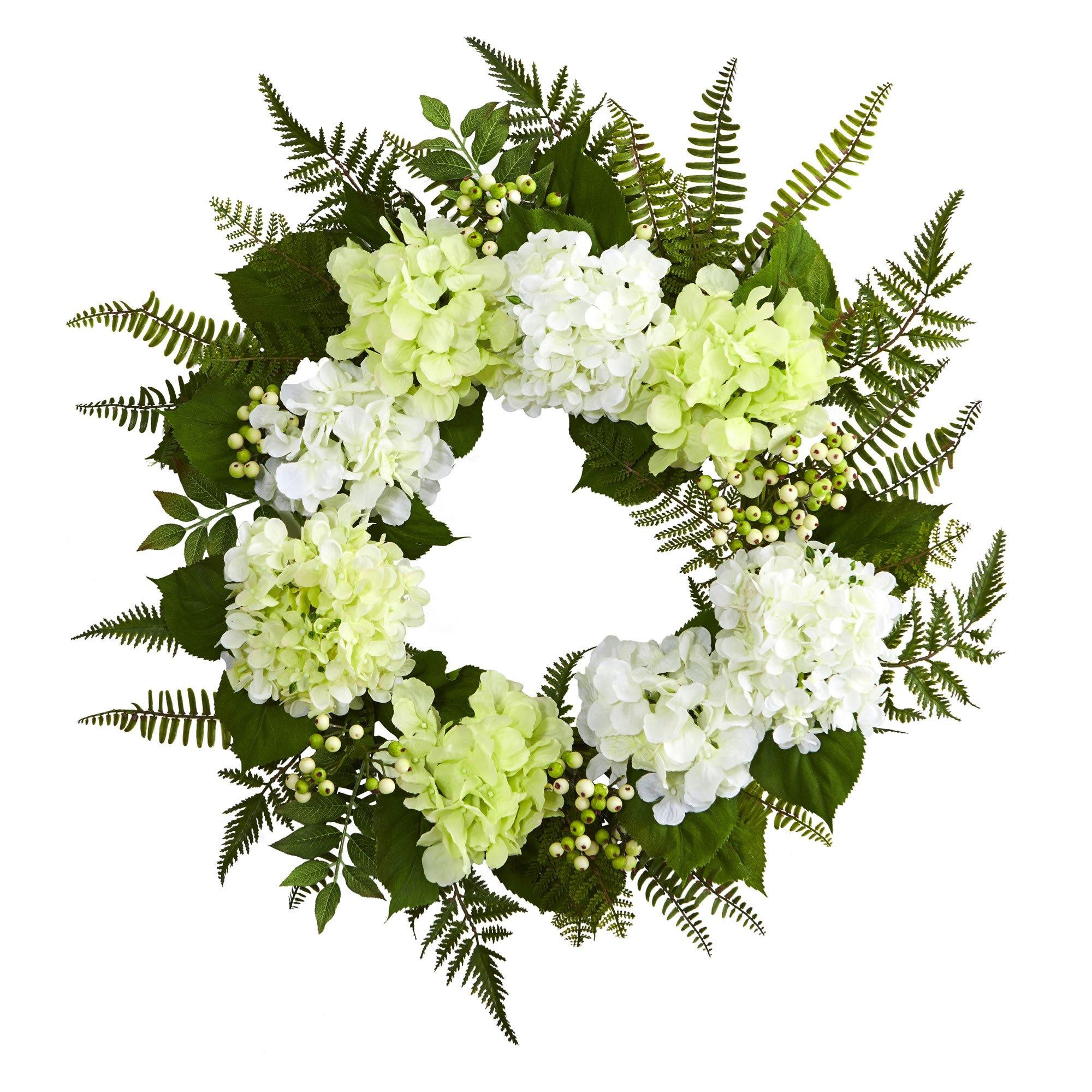 24” Hydrangea Berry Wreath | Nearly Natural | Nearly Natural