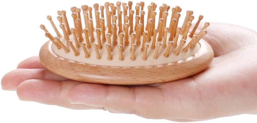 Hair Pig Brush, Wood Bristle Hair Brushs, No Handle Design, Easily put in Your Carry-on Cosmetic ... | Amazon (US)