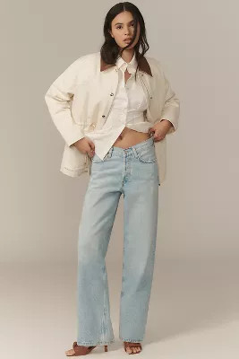 AGOLDE V-Waist High-Rise Straight-Leg Baggy Jeans | Anthropologie (US)