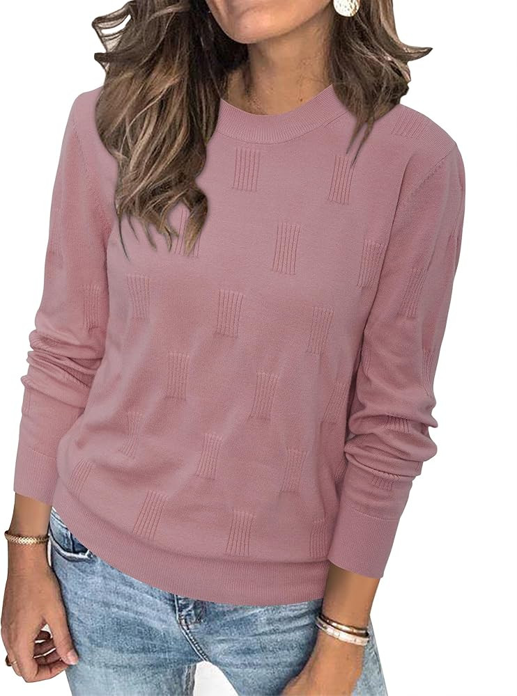 Arach&Cloz Womens Knit Sweater Long Sleeve Pullover Tops Trendy Dressy Casual Business Spring Clo... | Amazon (US)