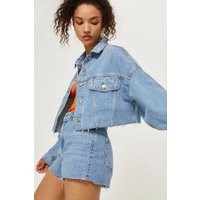 Womens Hacked Off Crop Denim Jacket - Mid Stone, Mid Stone | Topshop UK