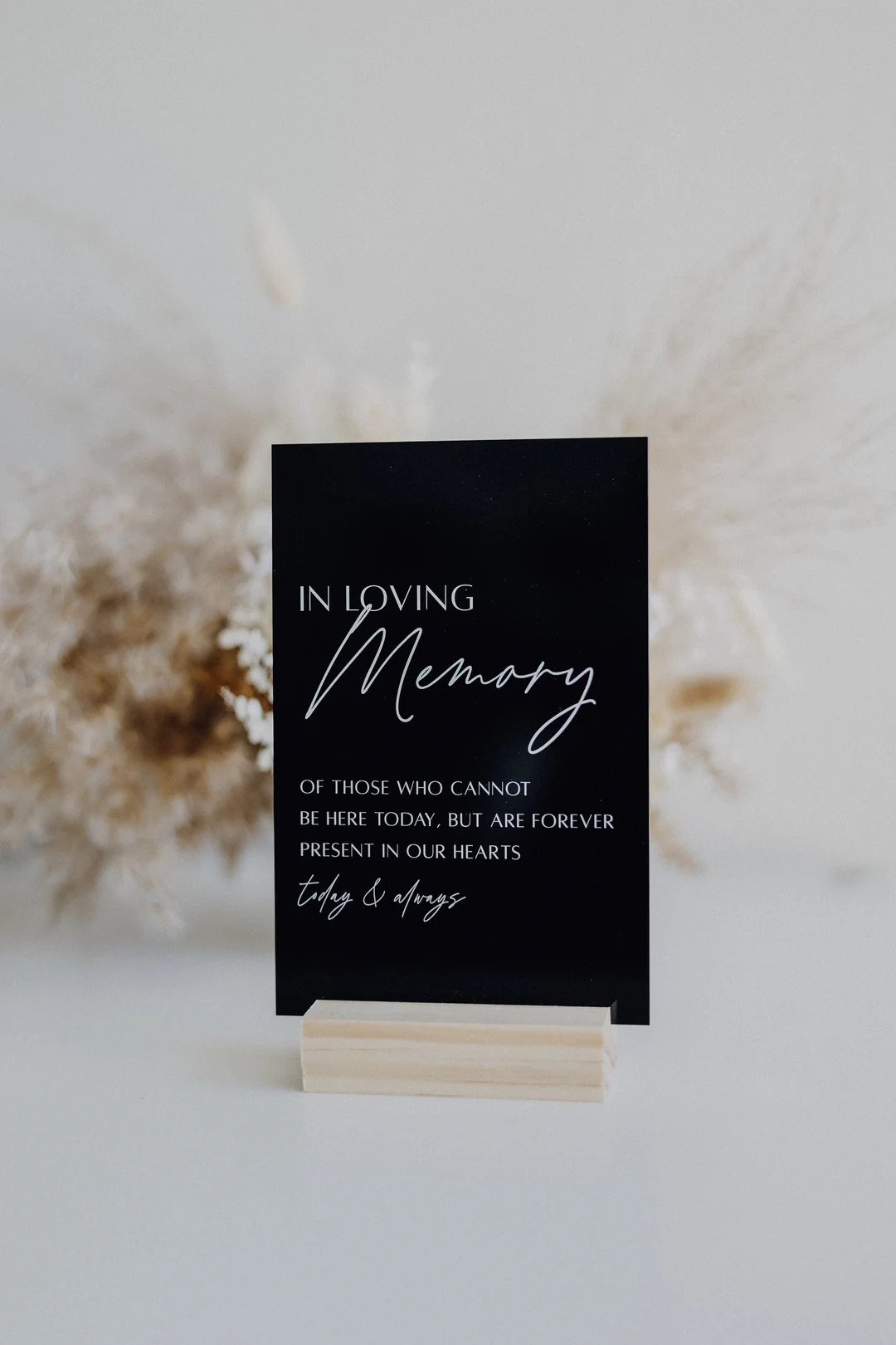 In Loving Memory Table Sign in Memory Wedding Sign Modern Script Acrylic Wedding Sign Hashtag Sig... | Etsy (US)