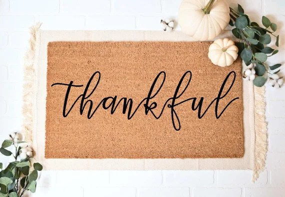 Thankful Doormat Thankful Door Mat Fall Welcome Mat Fall | Etsy | Etsy (US)