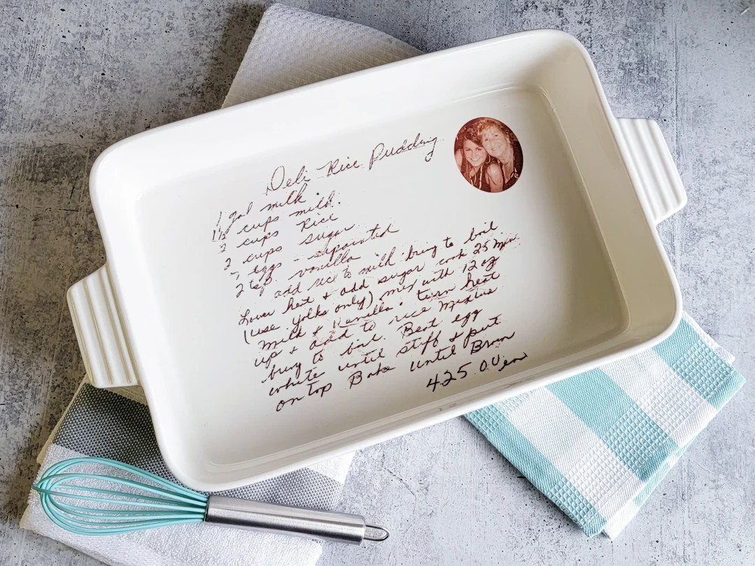 Ceramic Baking Dish 13x9" Casserole Pan With Handwriting and Photo Oven Safe | Etsy (US)