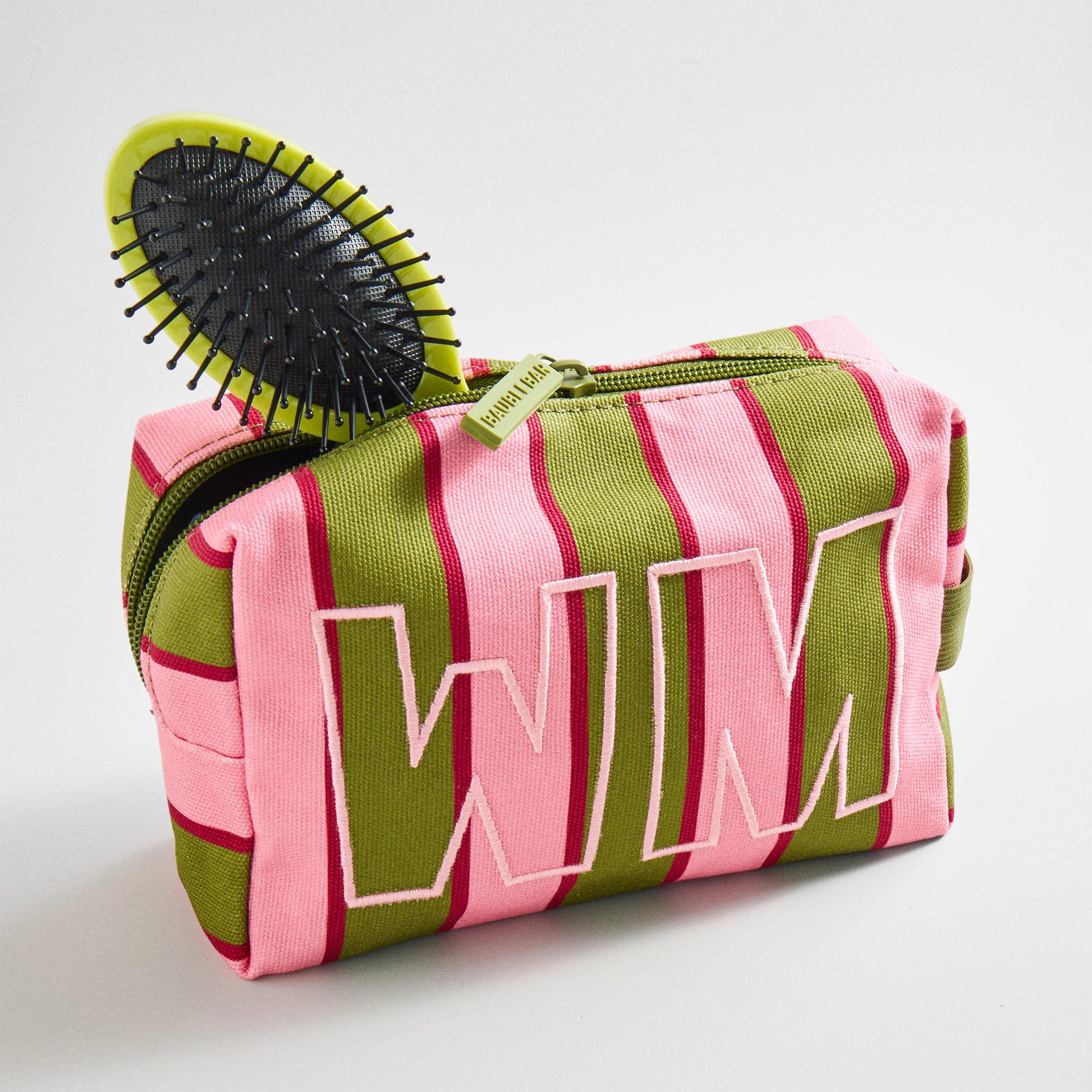 Striped Take It Away Custom Storage Pouch - Hibiscus | BaubleBar