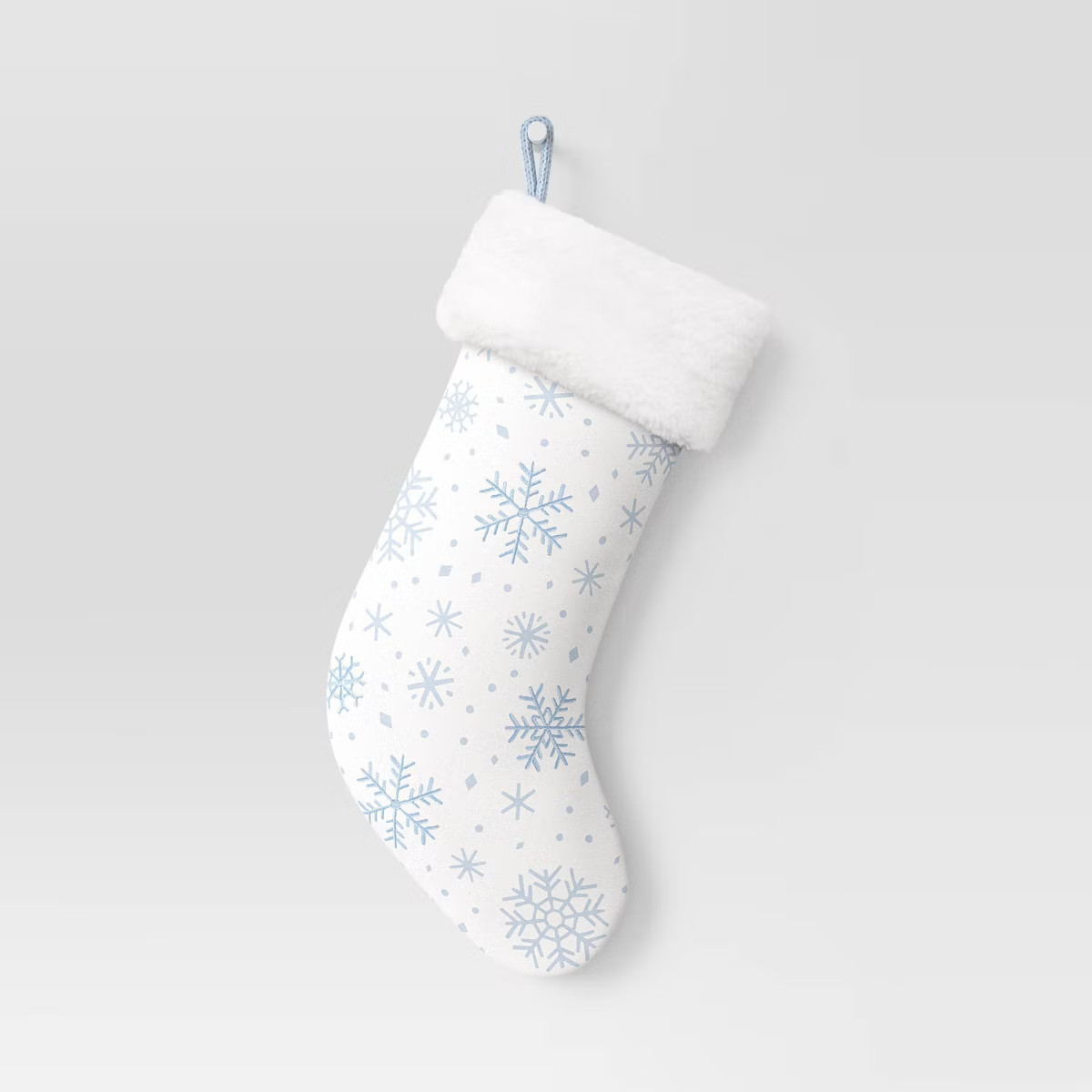 20" Embroidered Snowflakes Christmas Stocking White/Blue - Wondershop™ | Target