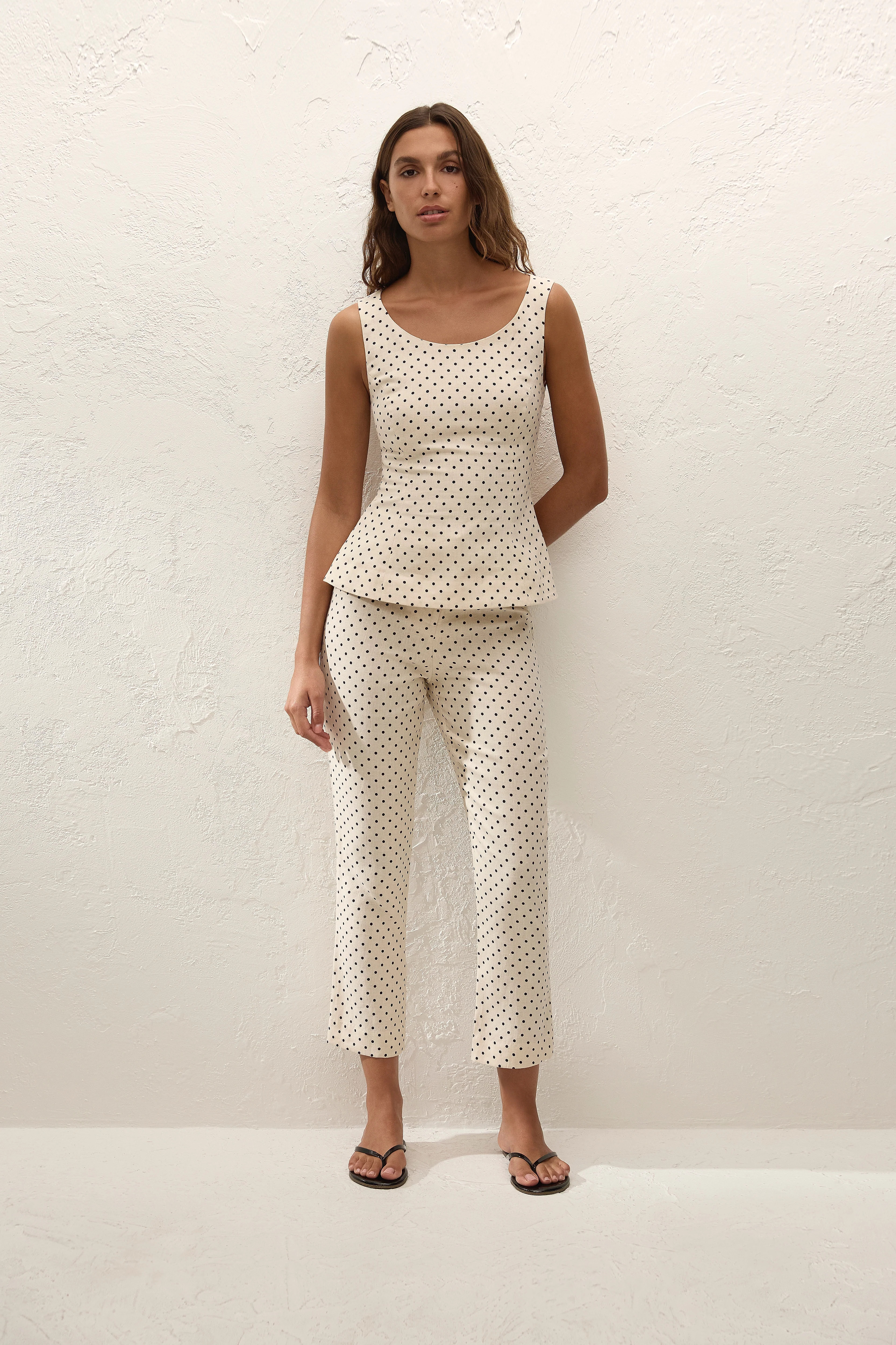 Iria Capri Pant Lola Polka Dot Cream Black, S / LOLA POLKA DOT -CREAM/BLACK | Faithfull (AU)
