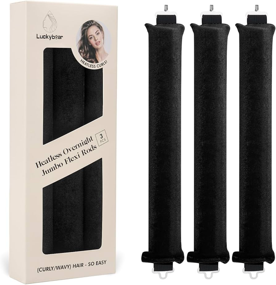 Satin Flexi Rods for Heatless Overnight Jumbo Curls, No-Heat Styling Tools for All Hair Types, 3p... | Amazon (UK)