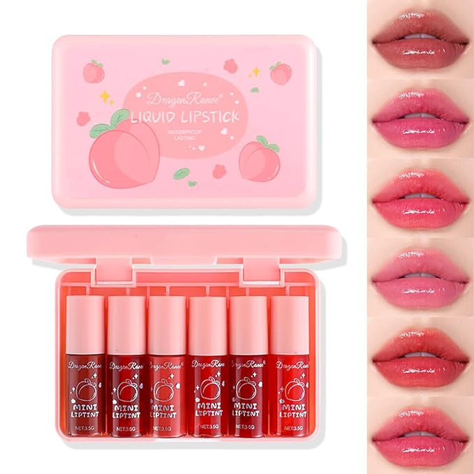 6 Colors Liquid Tint Stain,Korean Lip Gloss Moisturizing Natural,Multi-Use Lip and Cheek Tint Sta... | Amazon (US)