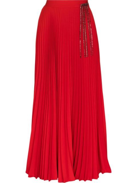 CHRISTOPHER KANE crystal-fringe Embellished Pleated Skirt - Farfetch | Farfetch Global