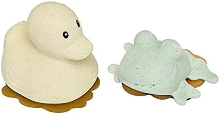 HEVEA Upcycled Rubberduck & Frog (Sand & Sage). Upcycled Rubber, Plant Based, Plastic-Free, Eco-Frie | Amazon (US)