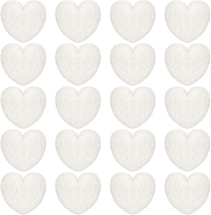 Breling 20 Pcs 4 cm Valentine‘s Day Heart Shape Felt Wool Beads Balls Felt Wool Heart Pompom fo... | Amazon (US)
