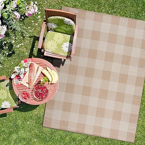 CAMILSON Outdoor Rug – Buffalo Check Area Rugs for Indoor and Outdoor Patios, Checkered Pattern... | Amazon (US)