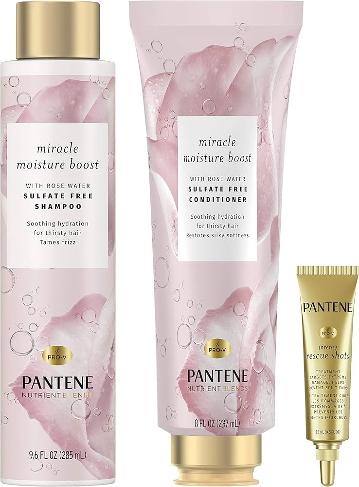 Pantene, Nutrient Blends, Miracle Moisture Boost - Champú y acondicionador sin sulfatos, además... | Amazon (US)