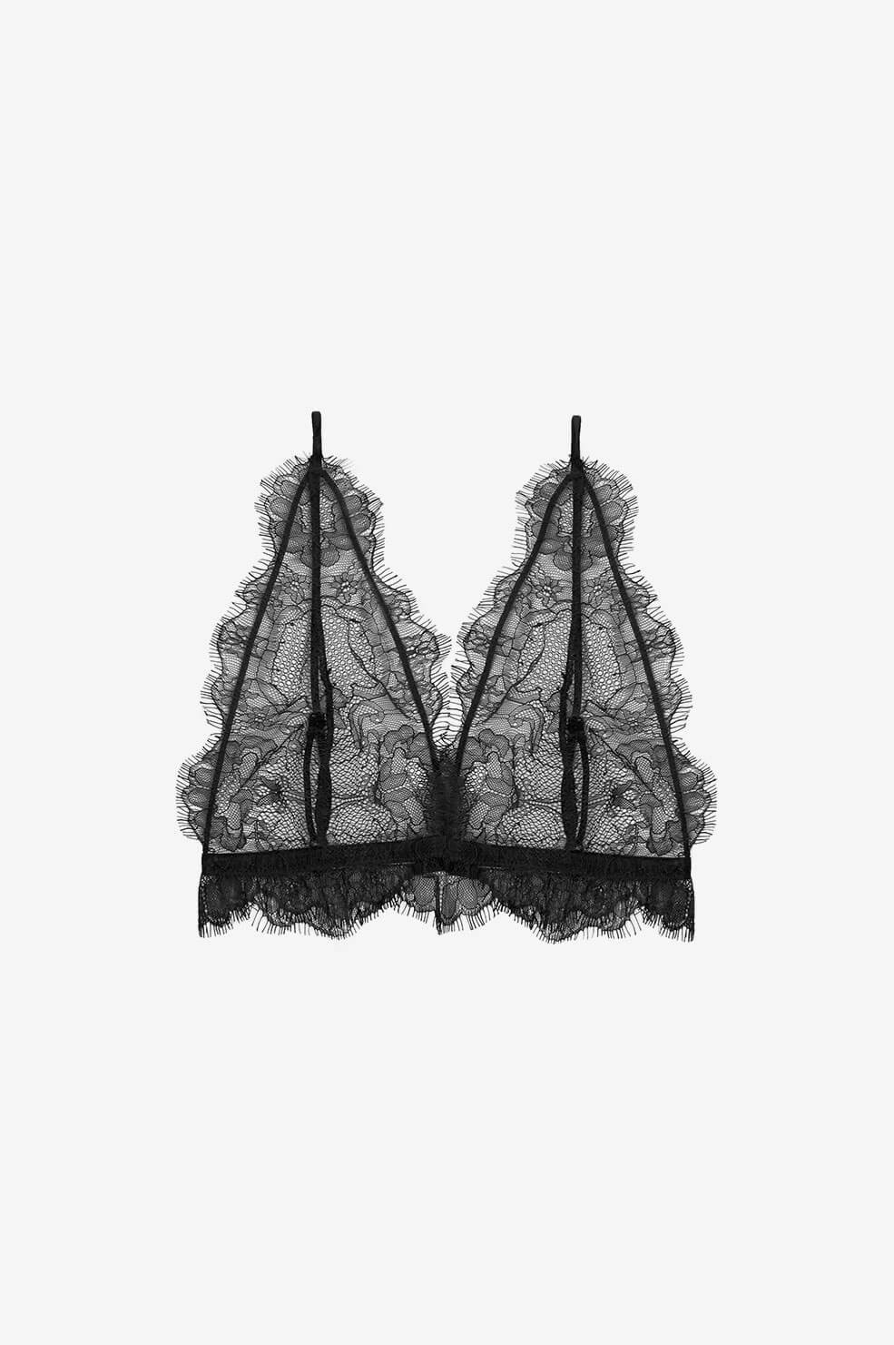 Delicate Lace Bra - Black | Anine Bing