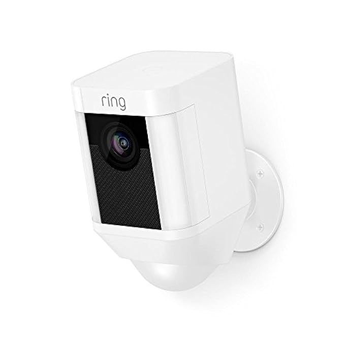 Ring Spotlight Cam Battery HD Security Camera with Built Two-Way Talk and a Siren Alarm, White, Work | Amazon (US)