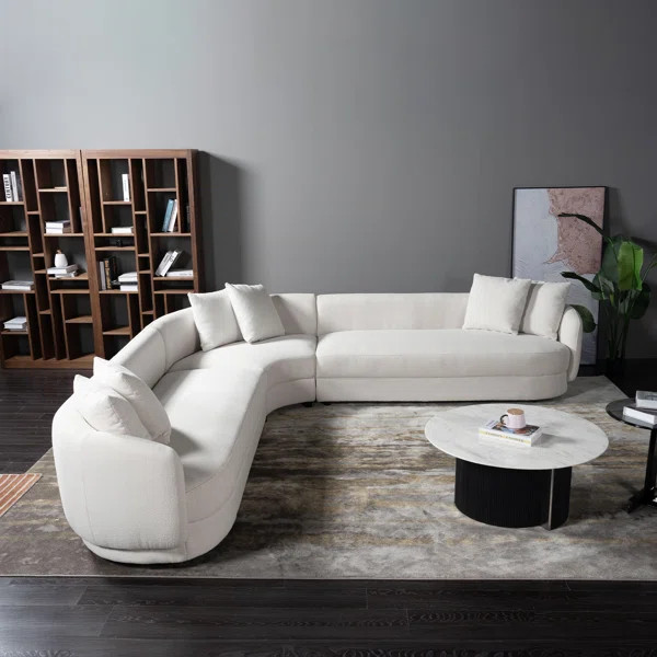 Ahitana 3-Piece Symmetric Boucle Corner Sectional Sofa | Wayfair North America