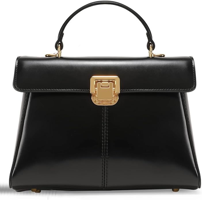 ITAMOOD Genuine Leather Top Handle Handbag for Women, Fashionable Tote Crossbody Bag, Shoulder Ba... | Amazon (US)