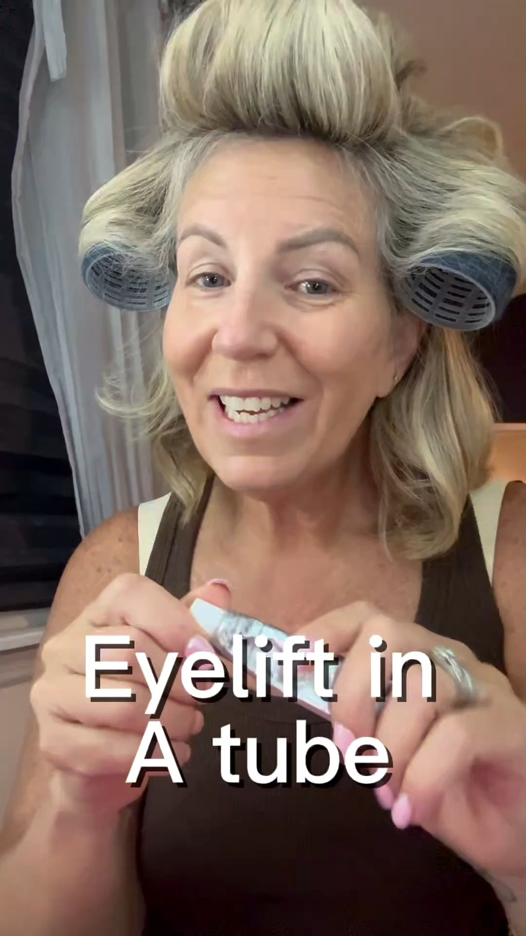 This temporary under-eye treatment is designed to depuff, tighten and smooth the appearance of bags and fine lines. The trick is using only a tiny amount and letting it dry completely before adding anything else.