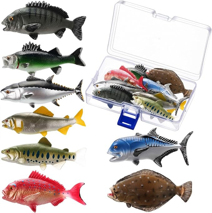 Package Includes: this set includes 8 vibrantly designed toy fishes in different styles that mimi... | Amazon (US)