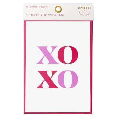 Noted by Post-it With Love Oversized Card and Envelope XOXO Valentine's Day | Target